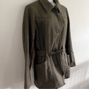 J. Crew dark olive green wool coat